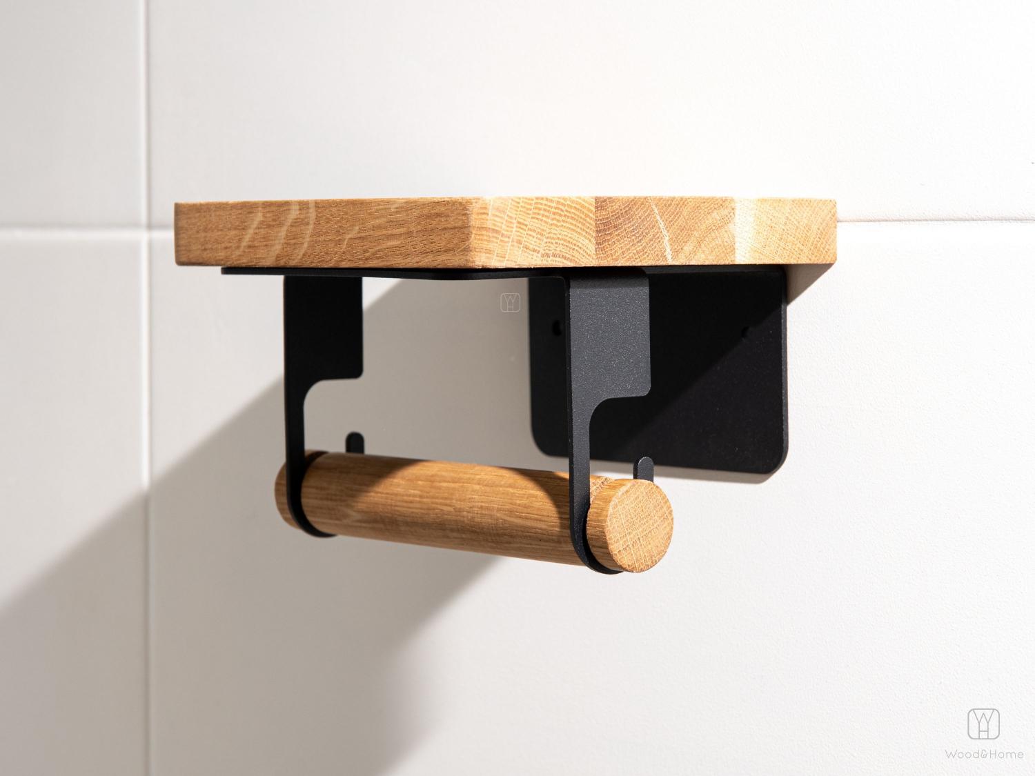 Modern solid oak toilet paper holder_6
